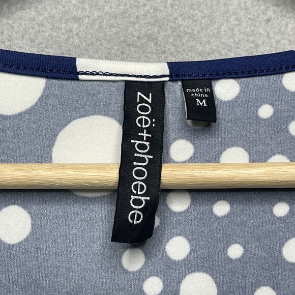 Zoë + Phoebe Blue & White Polka Dot Sleeveless Dress S M - Picture 2 of 9